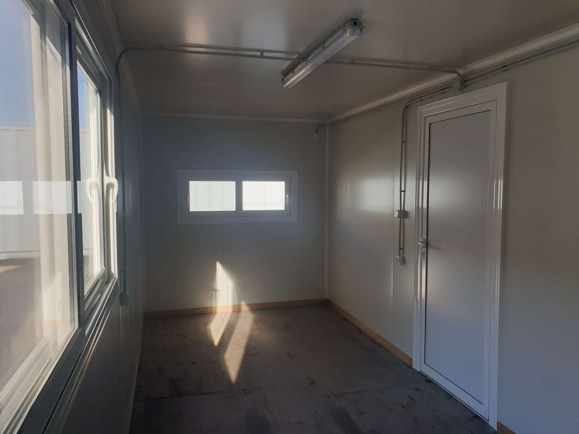 Container office with two windows